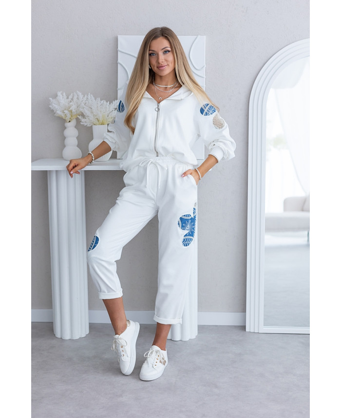 Spodnie Flower Jeans Ekri