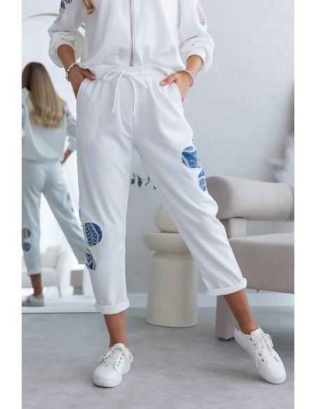 Spodnie Flower Jeans Ekri