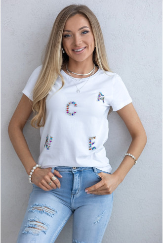 Bluzka Biała Literki