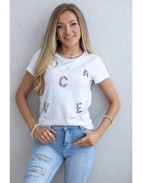 Bluzka Biała Literki