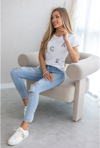 Bluzka Biała Literki 2