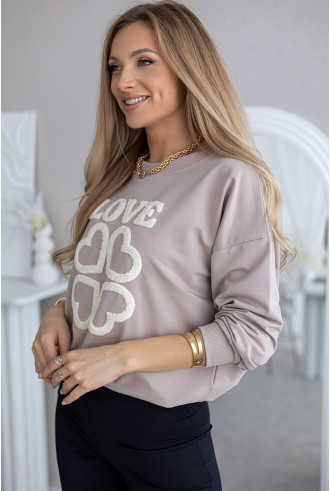 Bluza Love Beżowa