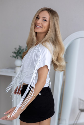 Bluzka Frędzle Biała