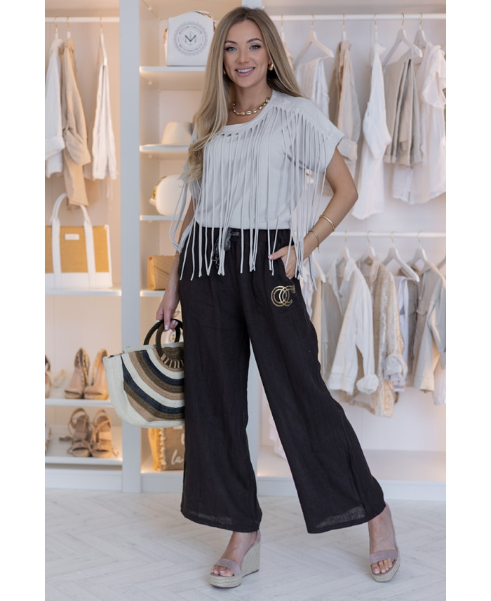 Bluzka Frędzle Beżowa