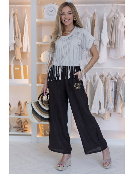 Bluzka Frędzle Beżowa