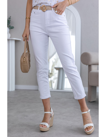 Spodnie Mom Fit Białe