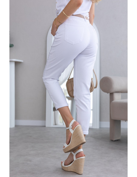 Spodnie Mom Fit Białe
