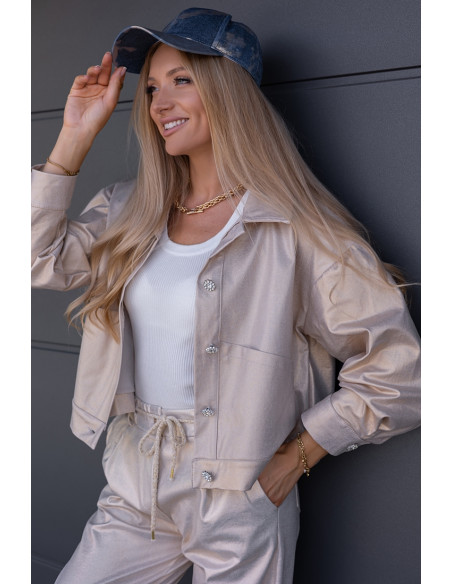 Czapka z Daszkiem Jeans ze Złotem