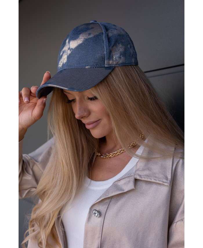 Czapka z Daszkiem Jeans ze Złotem