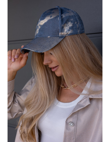 Czapka z Daszkiem Jeans ze Złotem