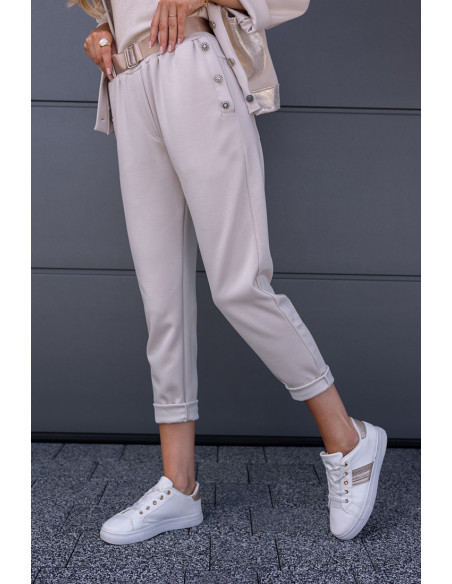 Spodnie Dresowe Flo Beżowe