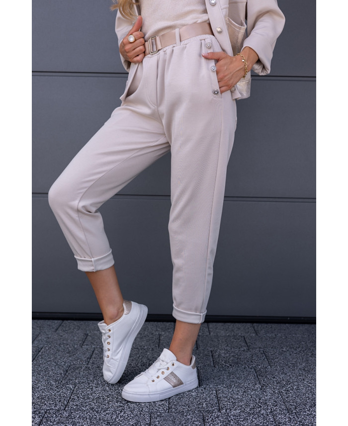Spodnie Dresowe Flo Beżowe