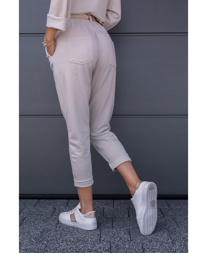 Spodnie Dresowe Flo Beżowe