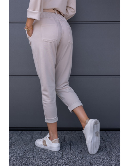 Spodnie Dresowe Flo Beżowe