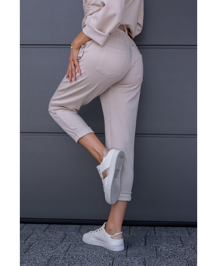 Spodnie Dresowe Flo Beżowe