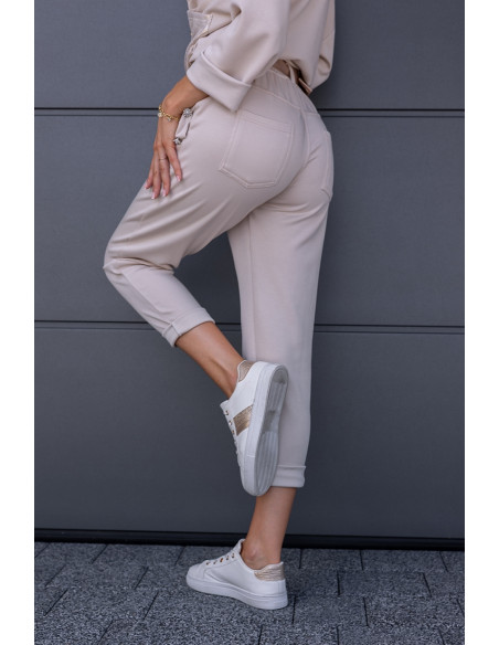 Spodnie Dresowe Flo Beżowe