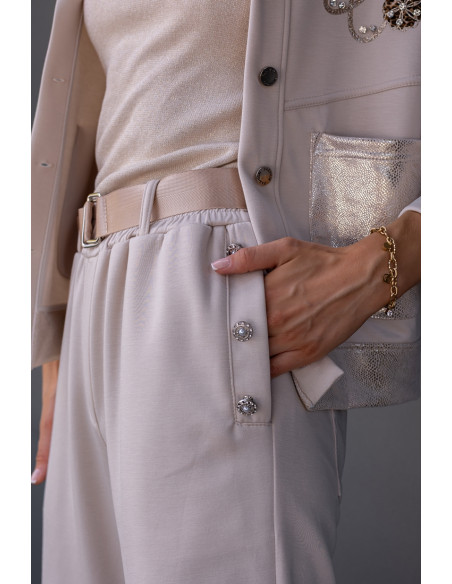 Spodnie Dresowe Flo Beżowe