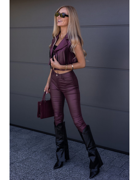 Kamizelka Skay Frędzle Bordowa