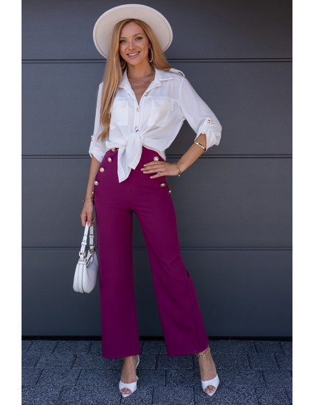 Spodnie Elle Buttoni Amarant