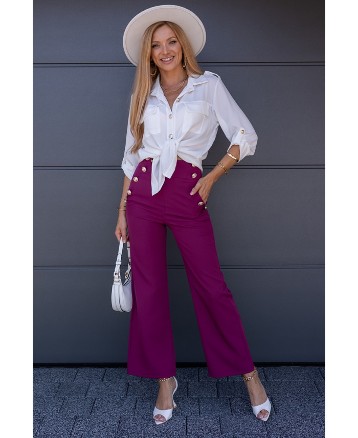 Spodnie Elle Buttoni Amarant