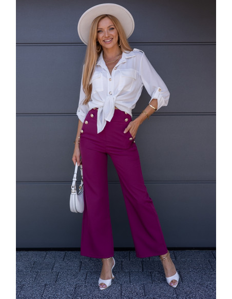 Spodnie Elle Buttoni Amarant