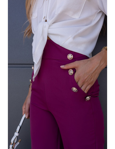 Spodnie Elle Buttoni Amarant
