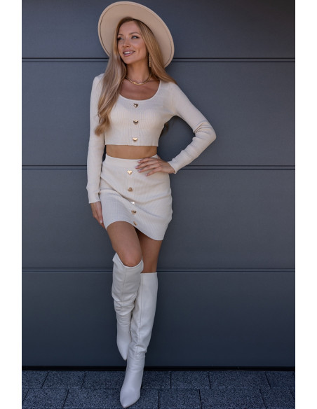 Komplet Heart Beżowy