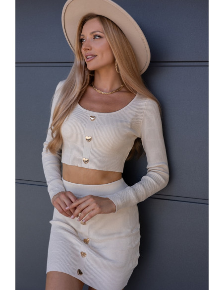 Komplet Heart Beżowy