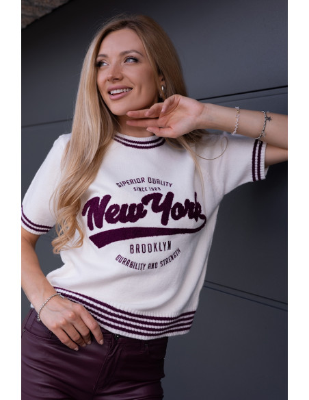 Sweterek New York Bordowy