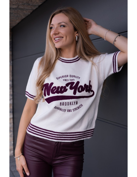 Sweterek New York Bordowy