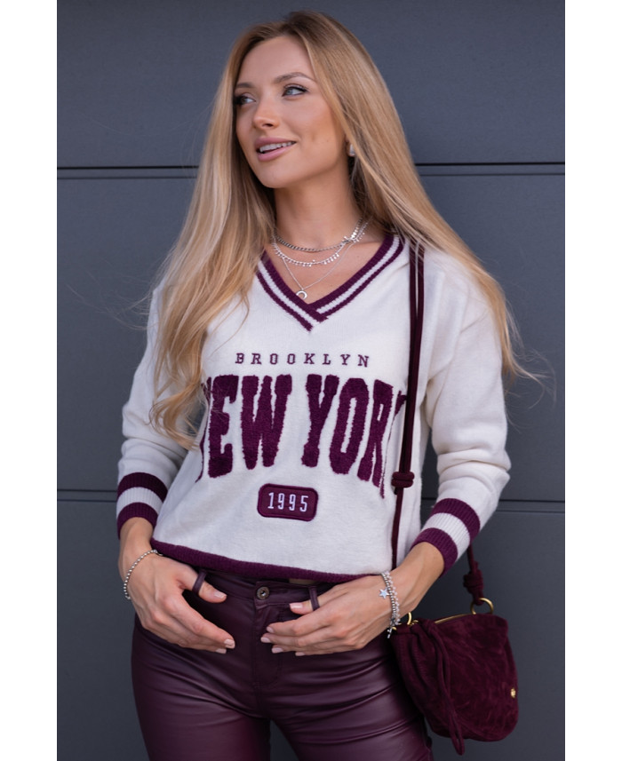 Sweter Brooklyn Bordowy
