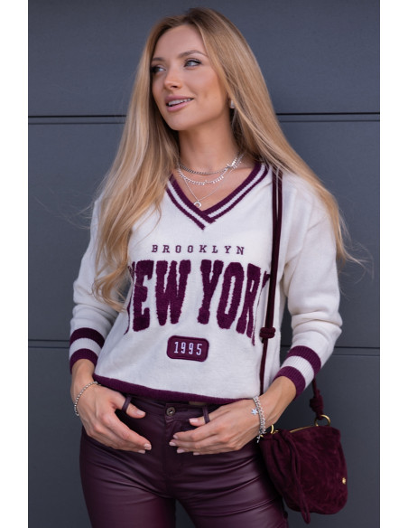 Sweter Brooklyn Bordowy