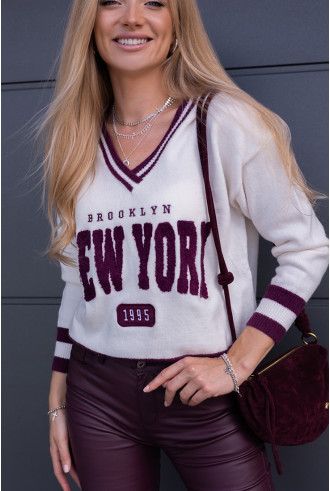 Sweter Brooklyn Bordowy 2