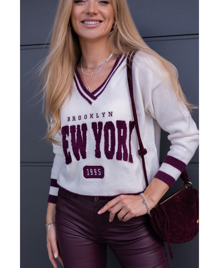 Sweter Brooklyn Bordowy