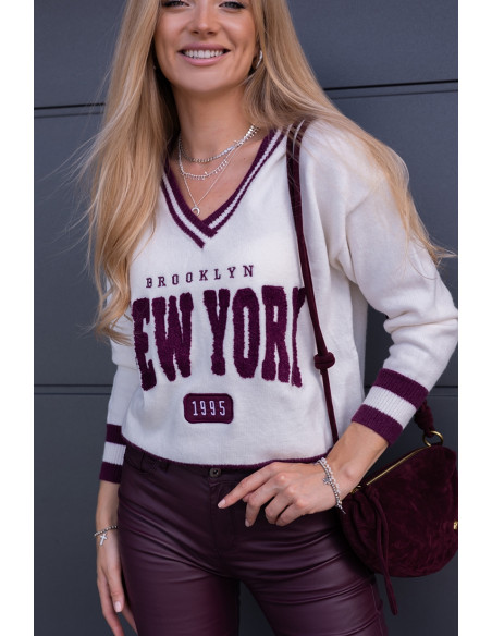 Sweter Brooklyn Bordowy