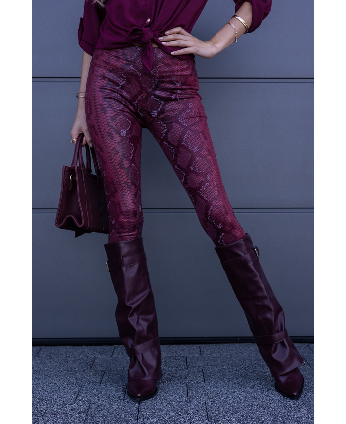 Leginsy Snake Bordowe