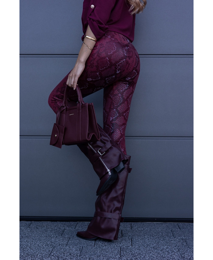 Leginsy Snake Bordowe