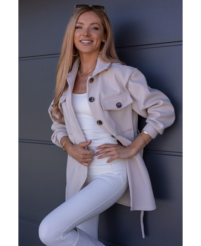 Kurtka Koszulowa Servo Beżowa