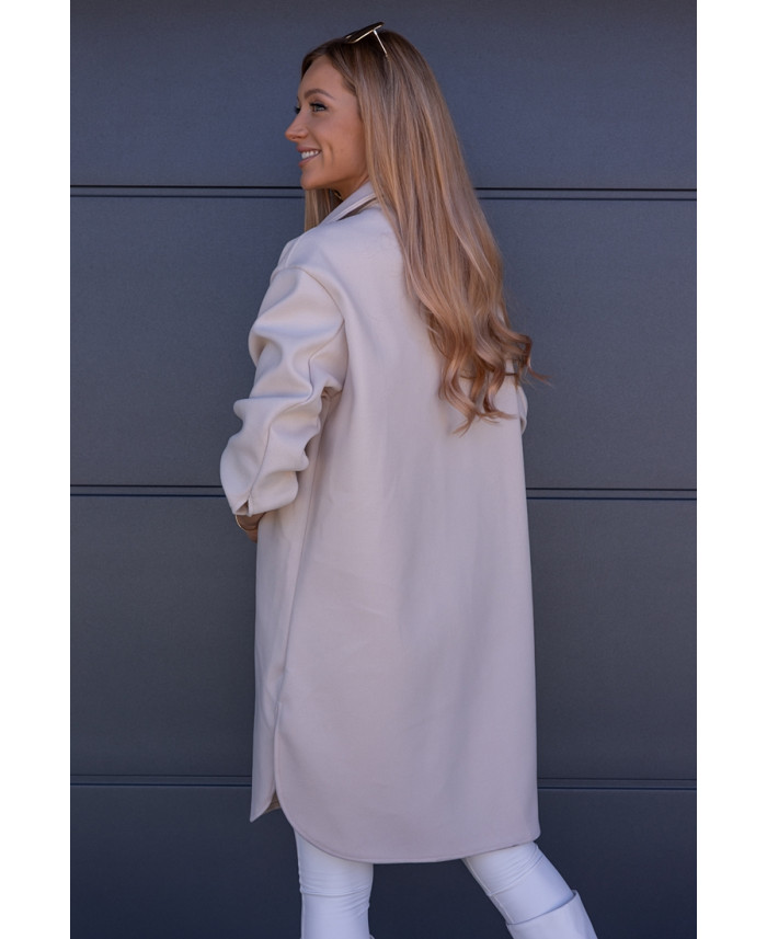 Kurtka Koszulowa Long Beżowa