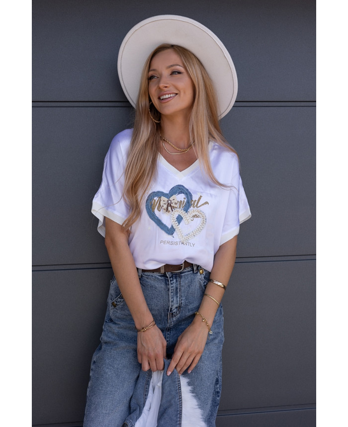 Bluzka Satin Love Biała