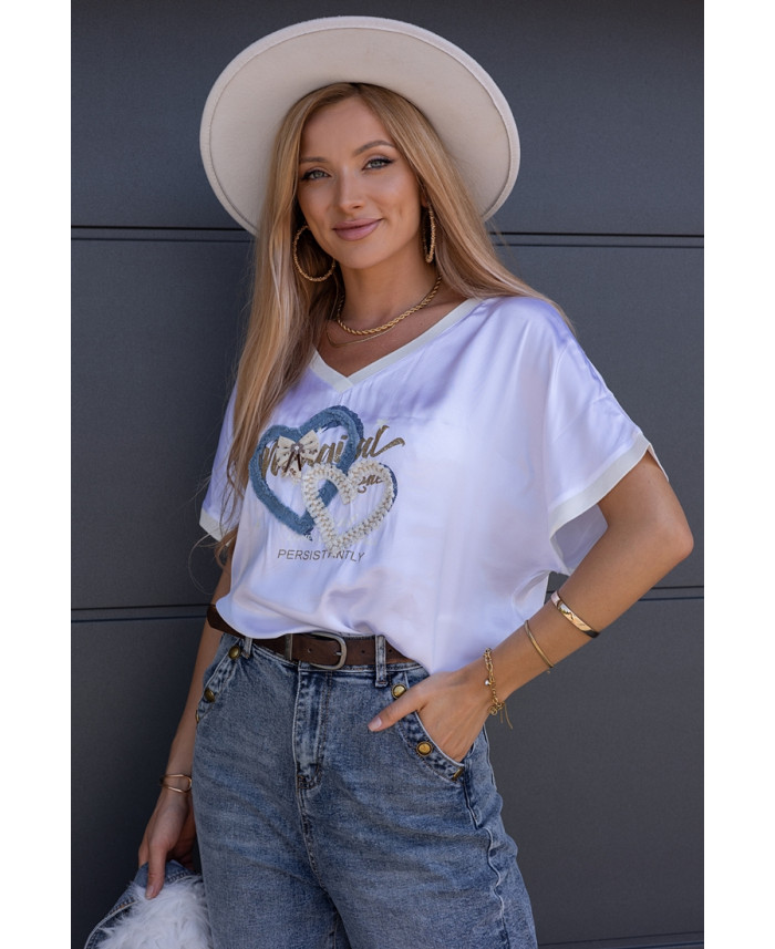 Bluzka Satin Love Biała