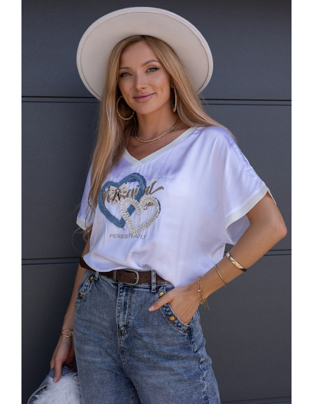 Bluzka Satin Love Biała