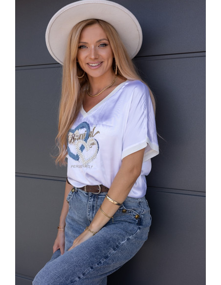 Bluzka Satin Love Biała