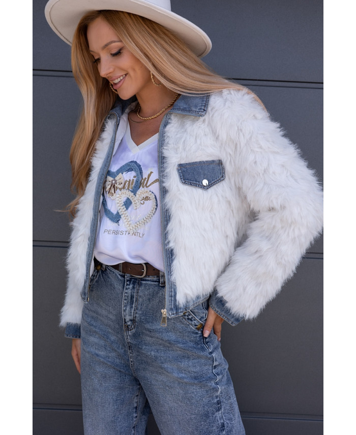 Kurtka Futrzana Teed Biała