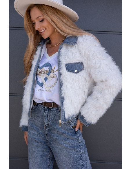 Kurtka Futrzana Teed Biała