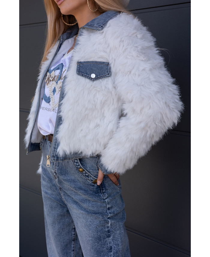 Kurtka Futrzana Teed Biała