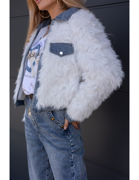 Kurtka Futrzana Teed Biała