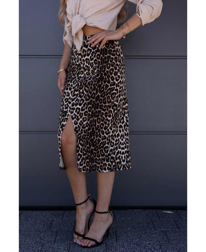 Spódnica Jeans Panterka Beż