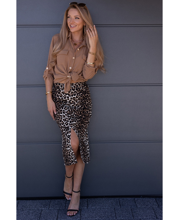 Spódnica Jeans Panterka Beż