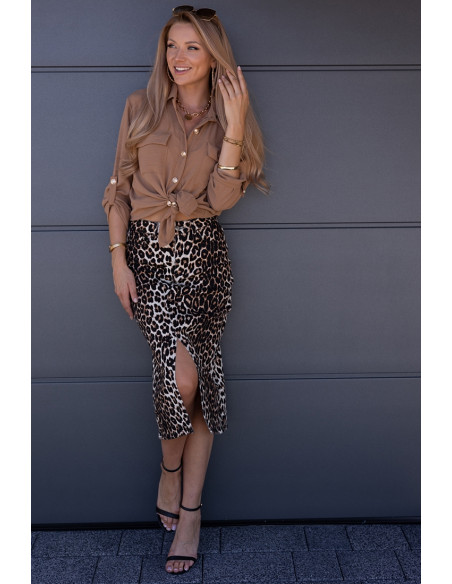 Spódnica Jeans Panterka Beż